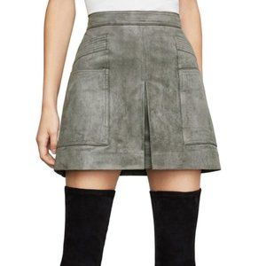 NWT BCBGMAXAZRIA Faux Suede Utility Mini Skirt